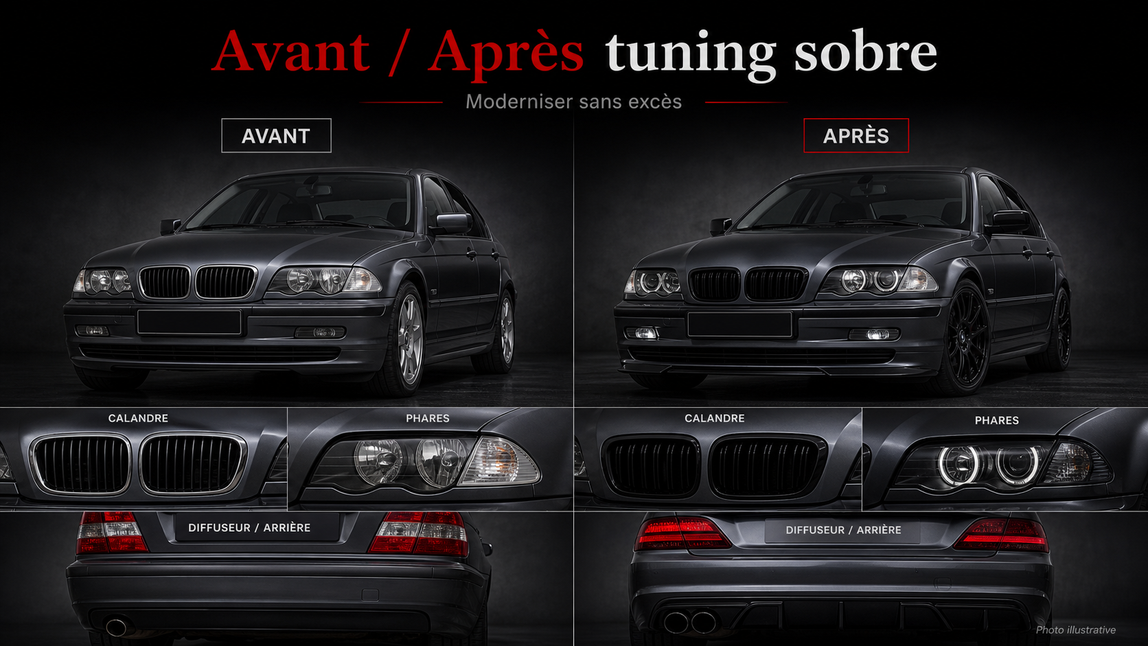 Avant / Après tuning sobre : comment moderniser une voiture sans excès ?