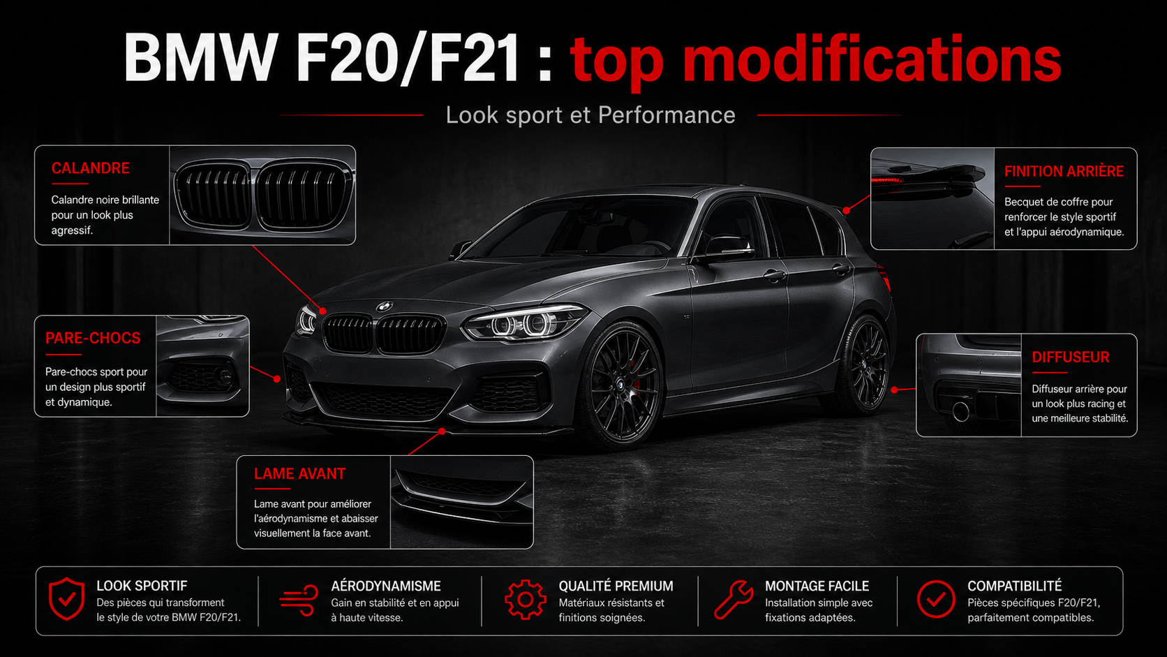 BMW Série 1 F20 F21 top modifications esthétiques German Tuning