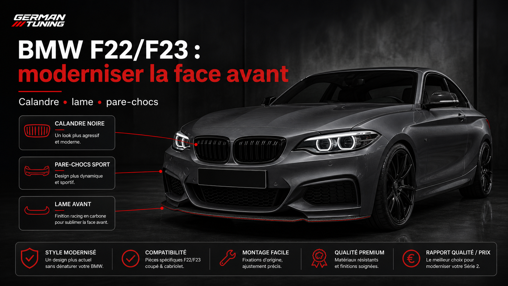 BMW Série 2 F22 F23 moderniser la face avant German Tuning