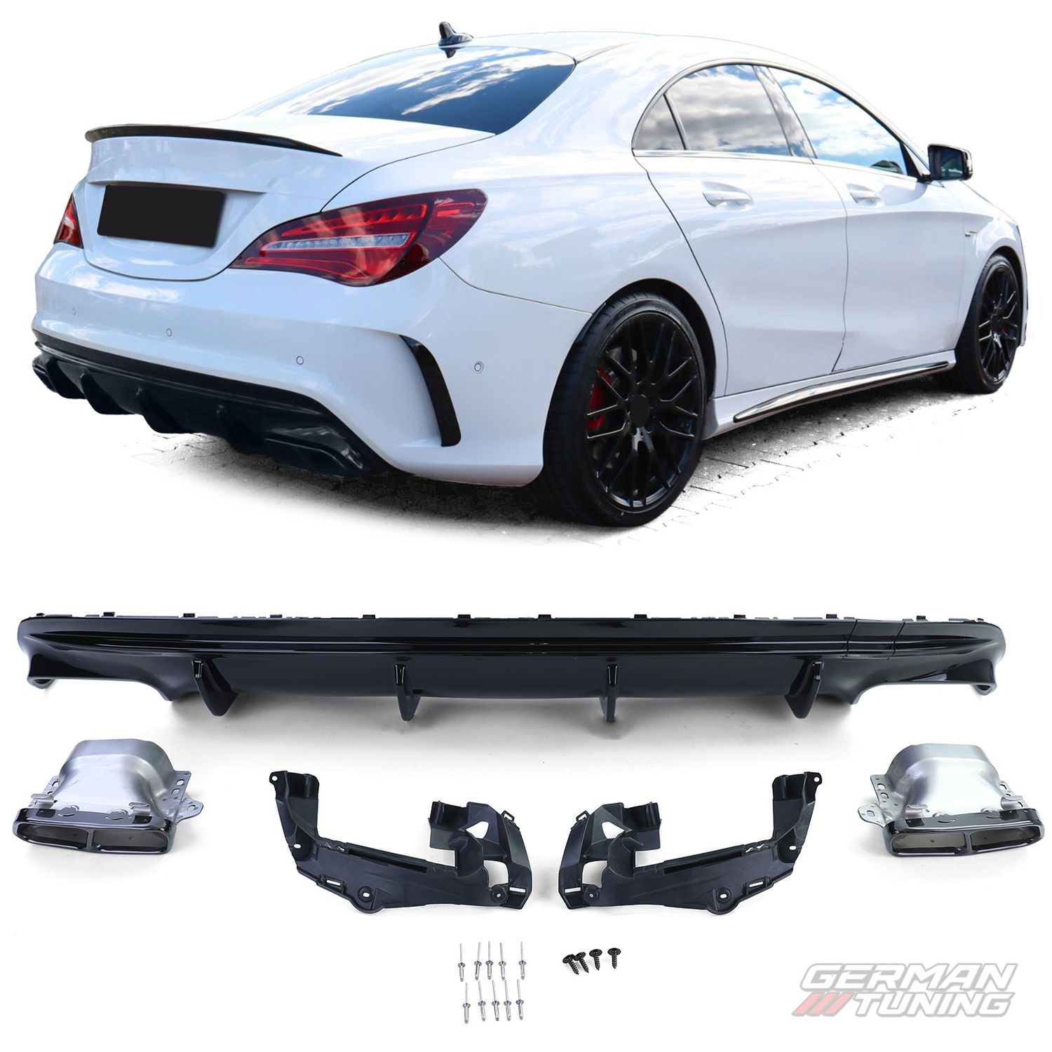 Diffuseur arrière sport noir Mercedes C117 German Tuning