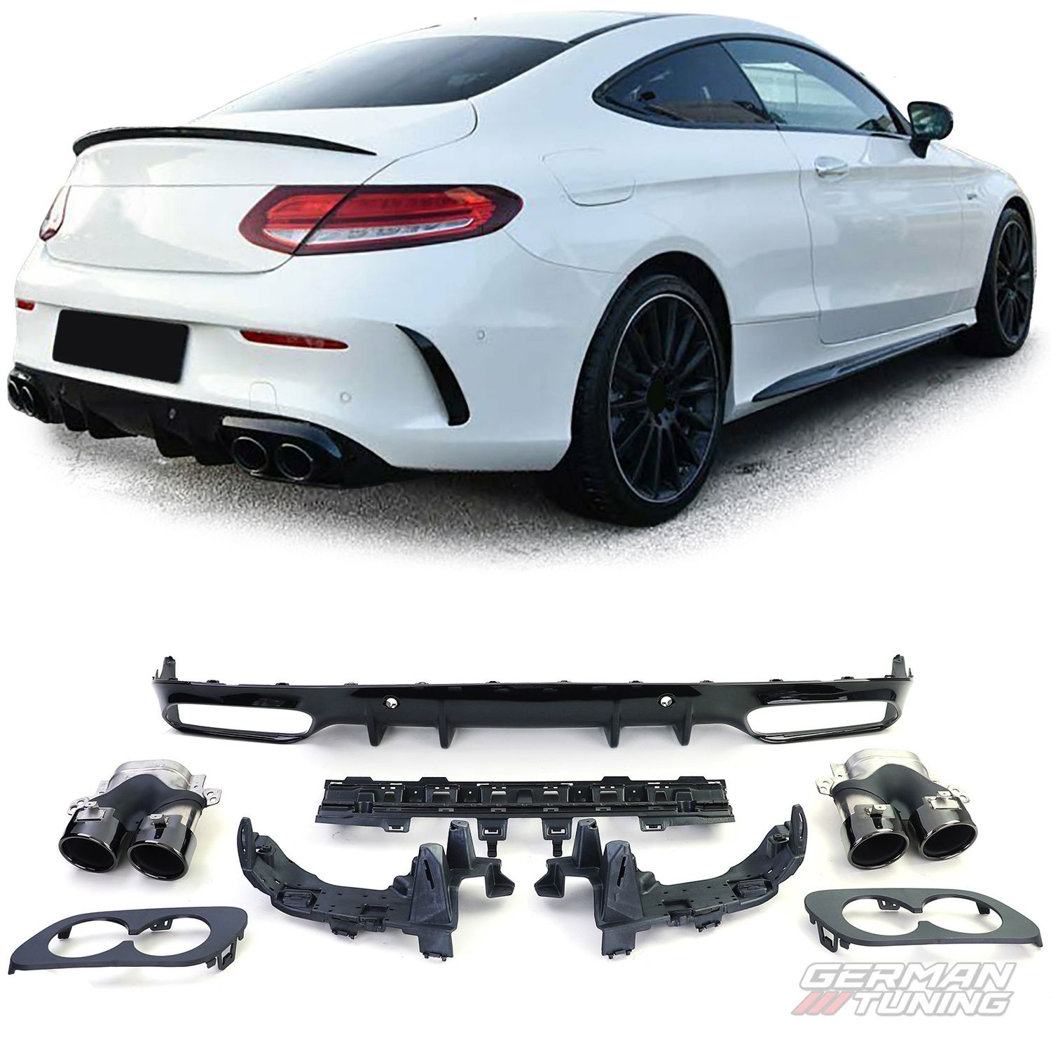 Diffuseur arrière sport noir Mercedes C205 German Tuning