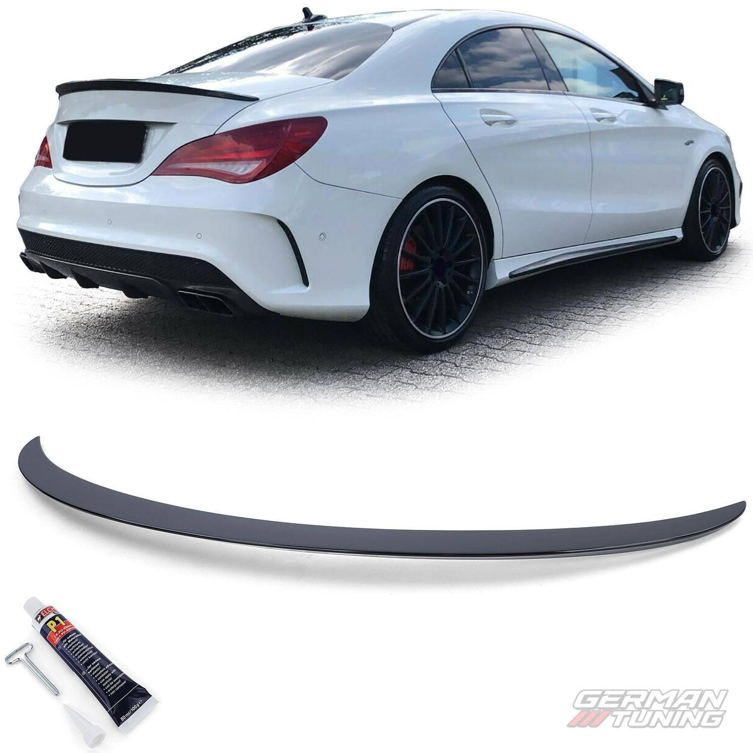 Spoiler arrière sport noir brillant Mercedes C117 German Tuning