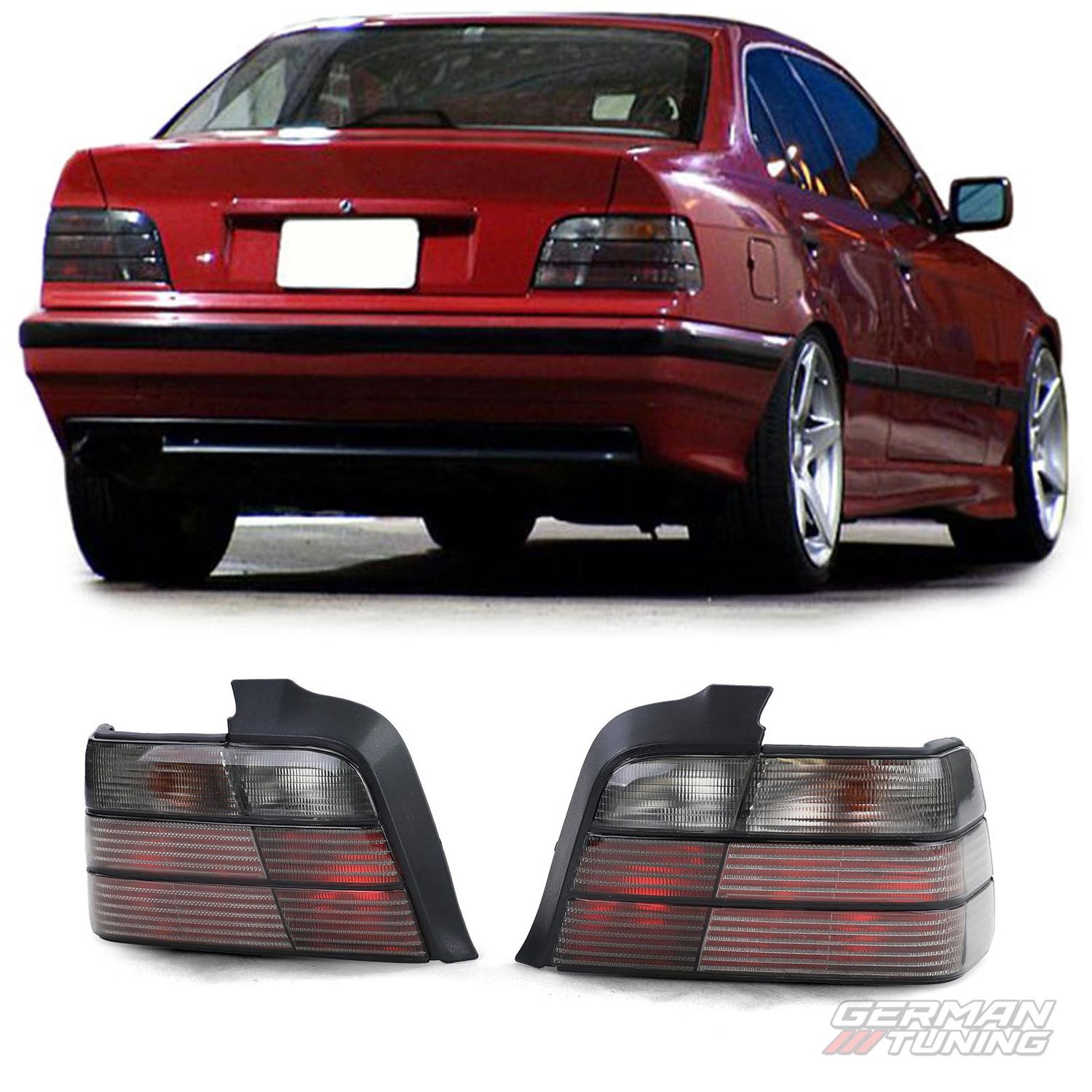 Feux arrière noir fumé pour BMW Série 3 E36 berline 1990-1998 German Tuning