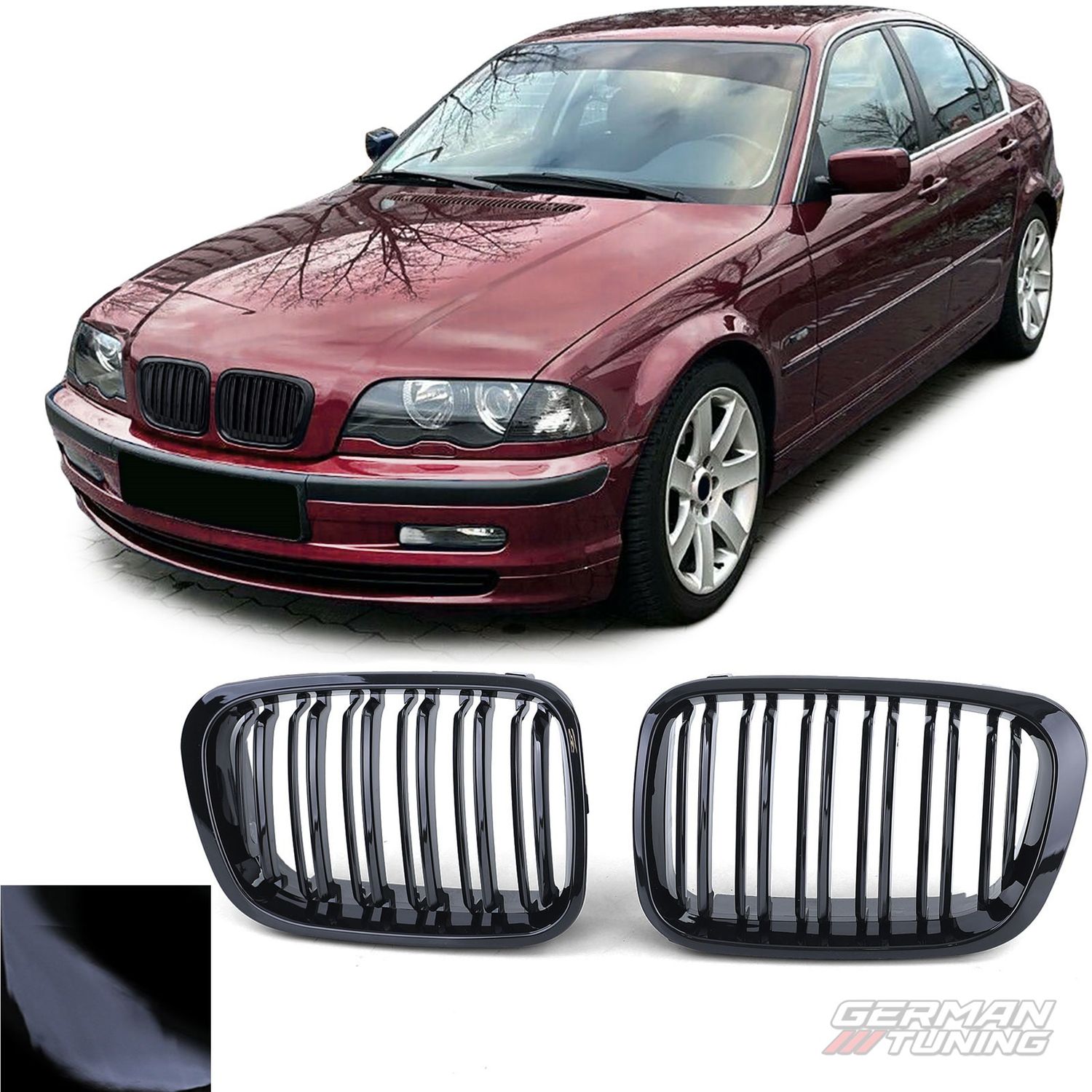 Calandre BMW E46 noir brillant : modernisez la face avant