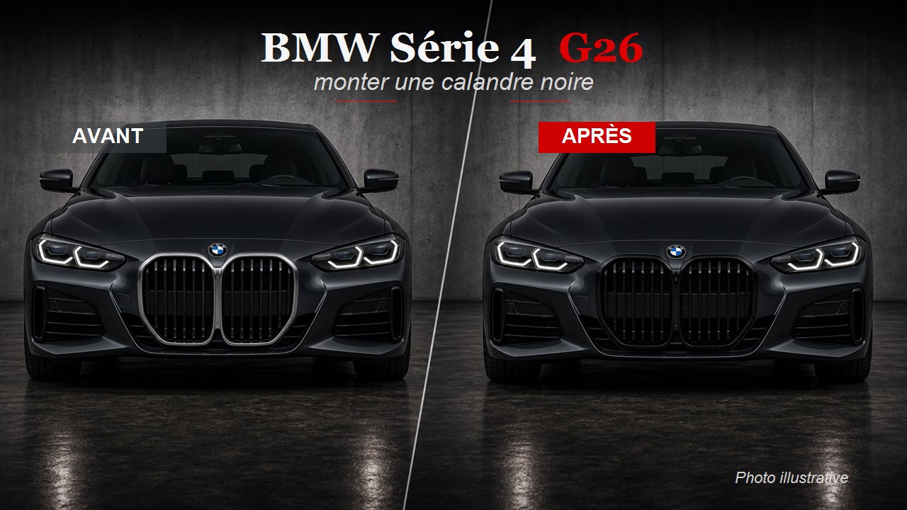 BMW Serie 4 G26 avant apres calandre noire German Tuning