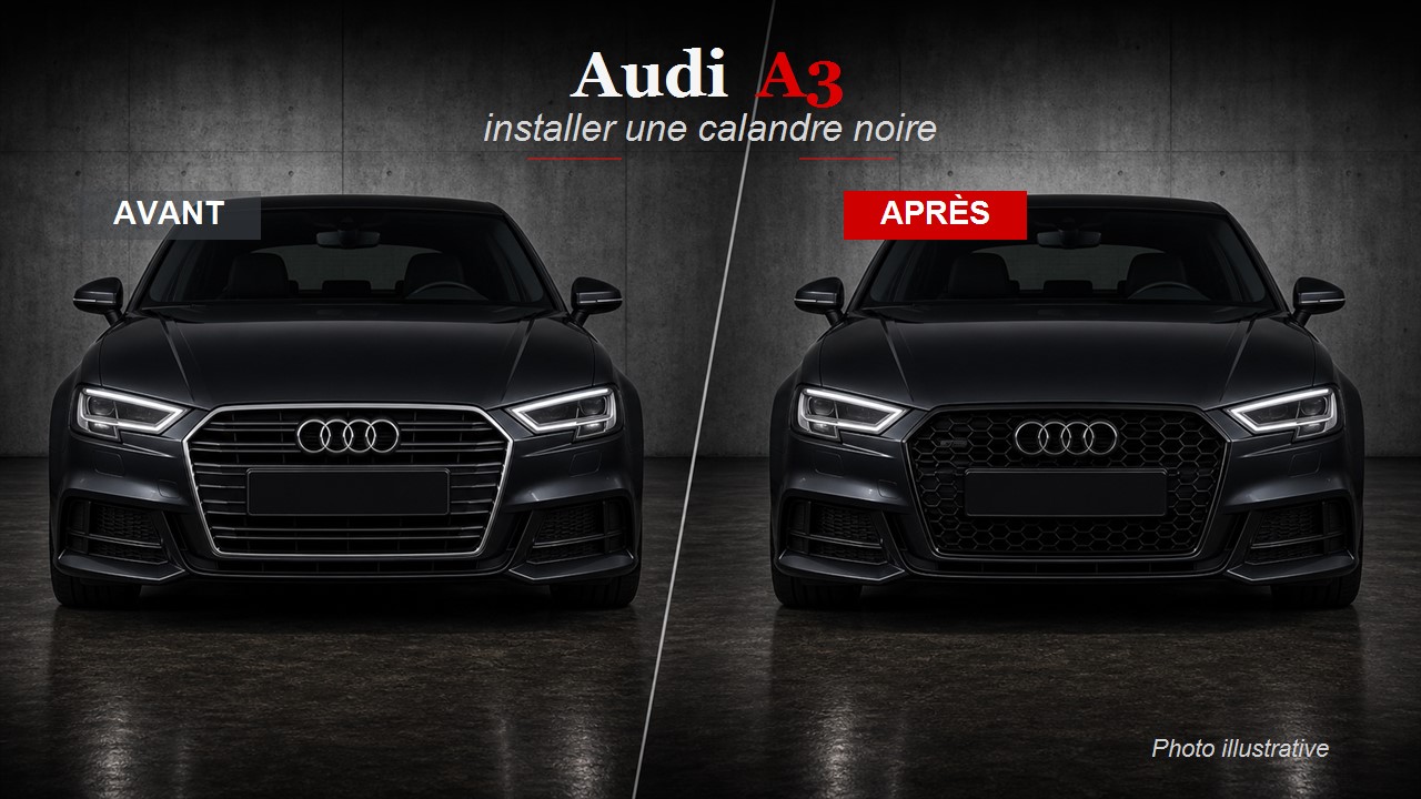 Audi A3 avant apres calandre noire German Tuning