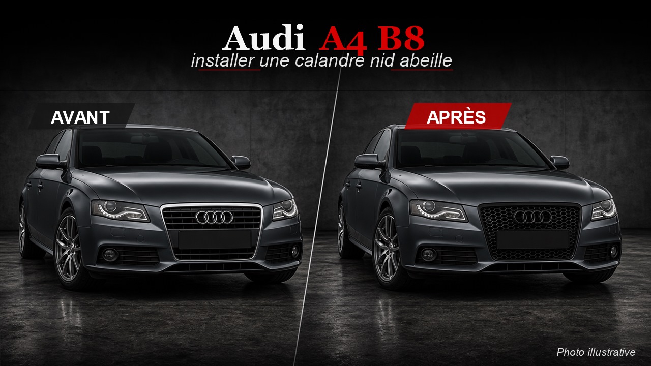 Audi A4 B8 avant après calandre nid abeille German Tuning