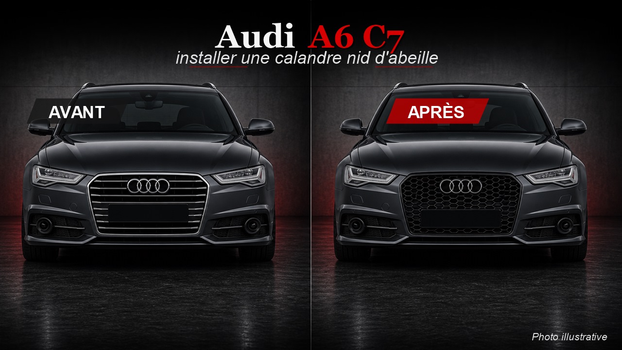 Comment installer une calandre Audi A6 C7 nid d'abeille ?