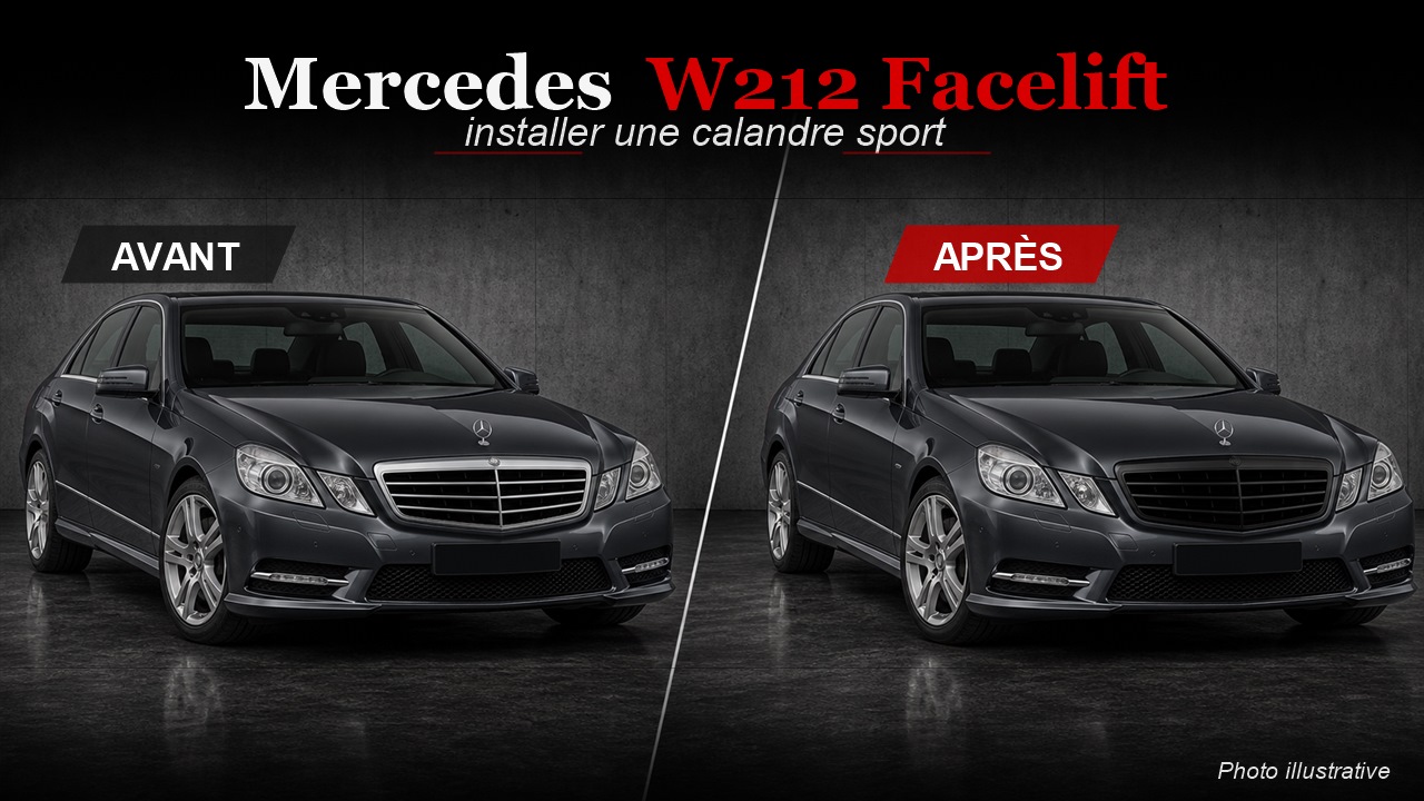 Mercedes Classe E W212 S212 facelift avant après calandre sport German Tuning