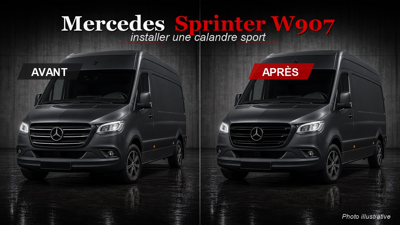 Mercedes Sprinter W907 W910 avant après calandre sport German Tuning