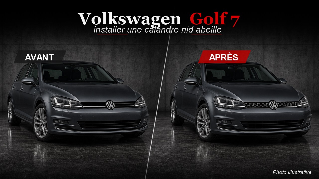 Comment installer une calandre Volkswagen Golf 7 nid d'abeille ?
