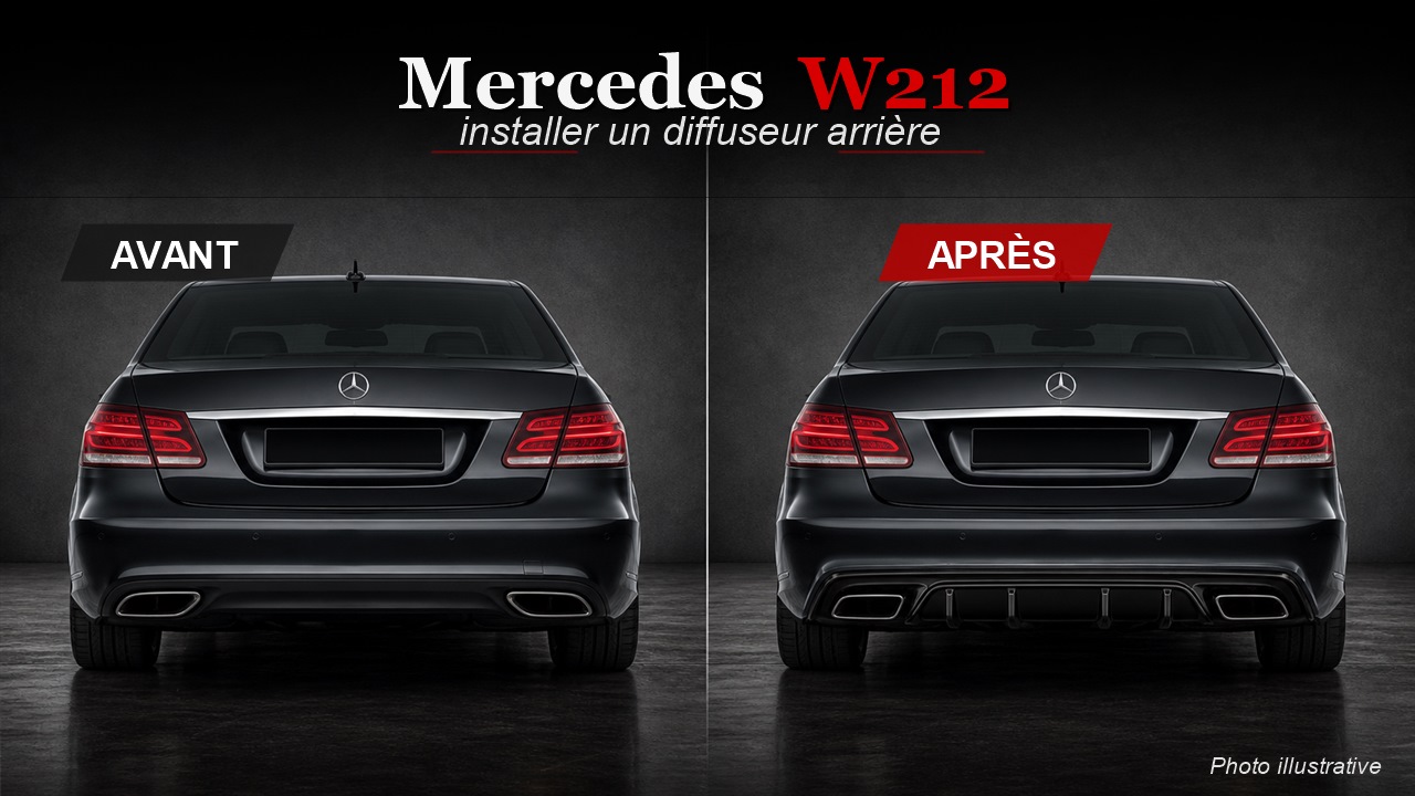 Mercedes Classe E W212 avant après diffuseur arrière German Tuning