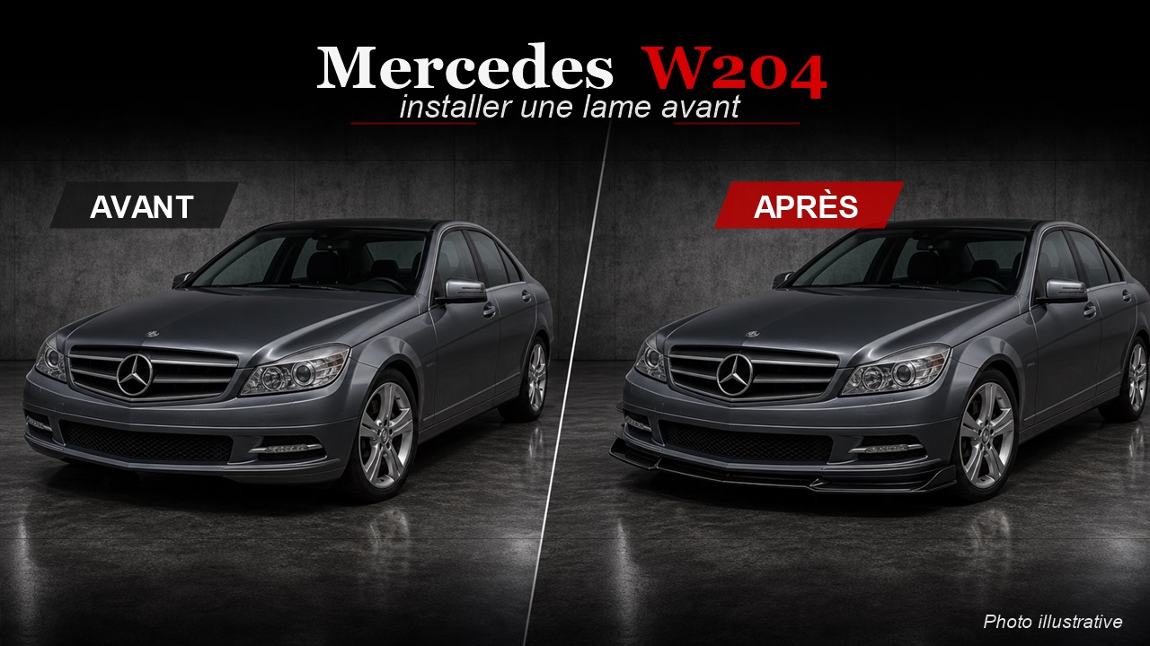Mercedes Classe C W204 avant après lame avant German Tuning