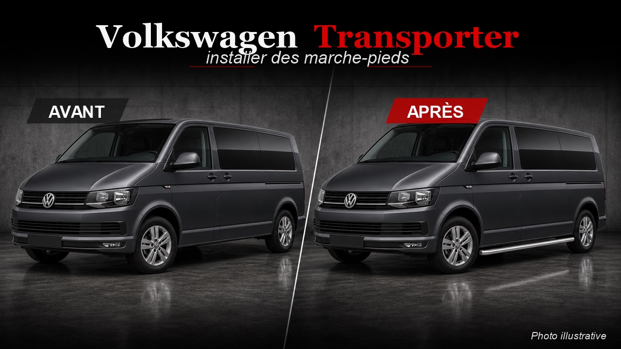Volkswagen Transporter T5 T6 avant après marche-pieds German Tuning