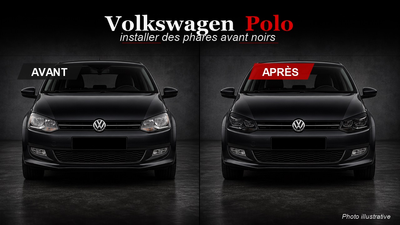 Comment installer des phares avant Volkswagen Polo noirs ?