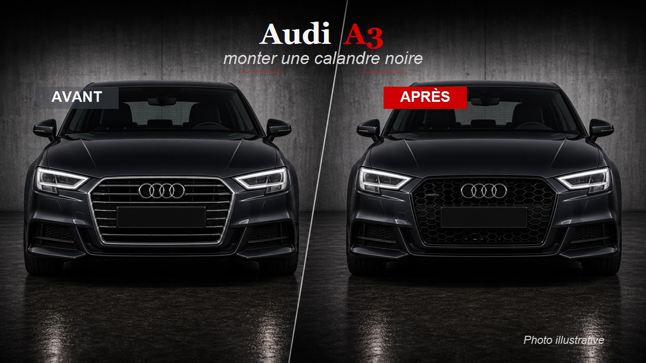 Audi A3 avant apres calandre noire German Tuning