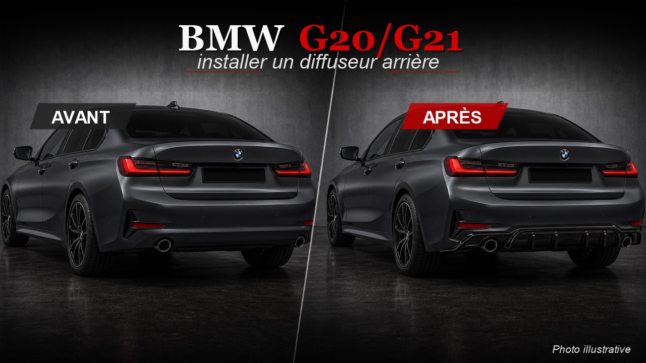 Diffuseur BMW G20/G21 : finition Performance noir brillant