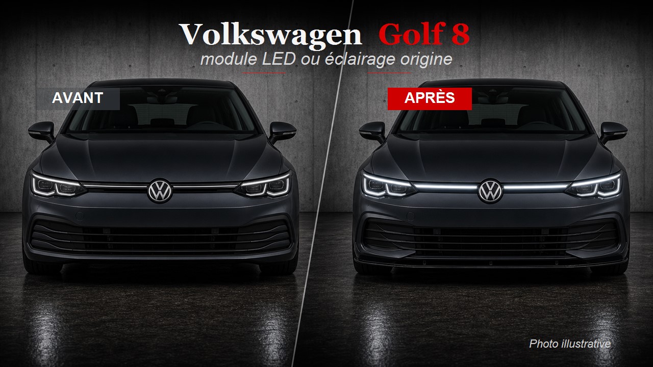 Golf 8 : module LED ou éclairage origine, que choisir ?