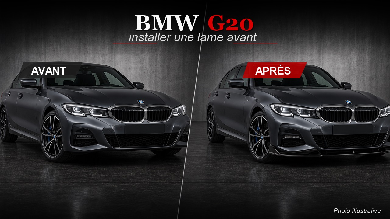 Lame avant BMW G20 : finition Performance noir brillant