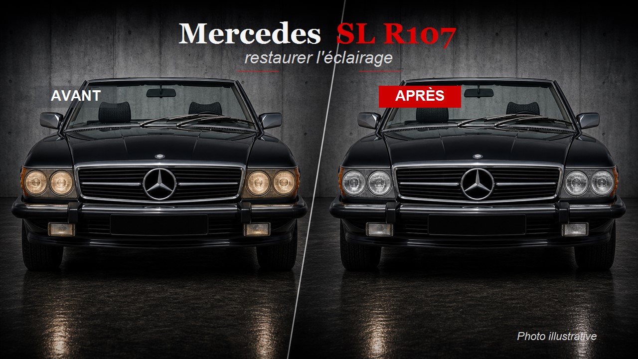 Mercedes SL R107 : restaurer l'éclairage sans perdre le style classique