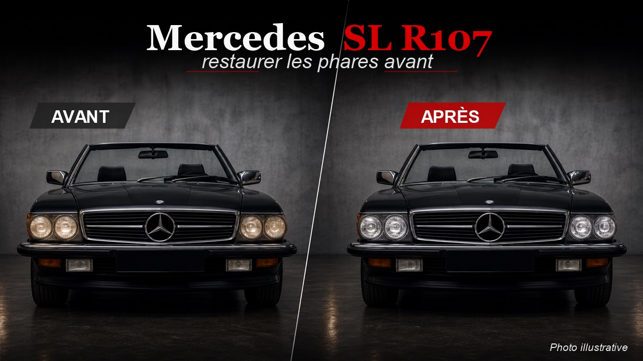 Phares avant Mercedes SL R107 : restaurer et moderniser
