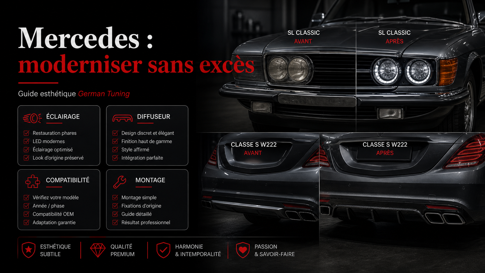 Mercedes guide esthétique moderniser sans excès German Tuning