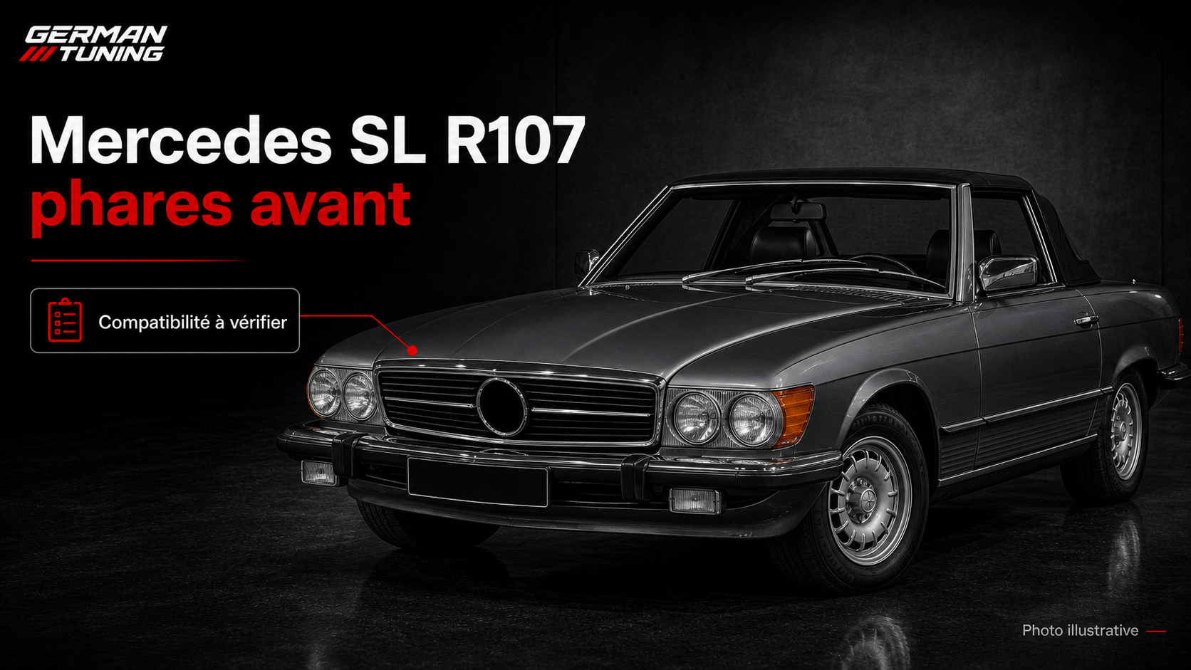 Mercedes SL R107 phares avant German Tuning
